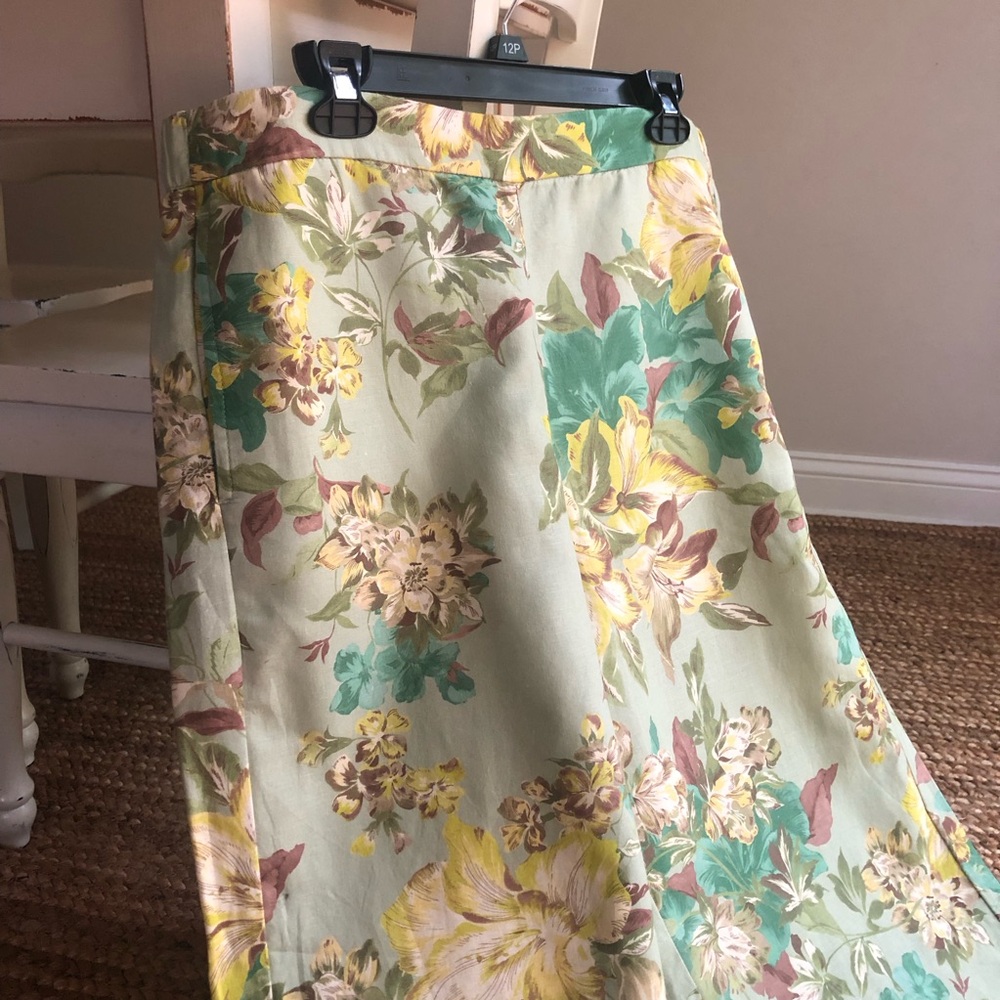 New: Talbots Wide Leg Washed Linen Pants. Pockets. Size Large